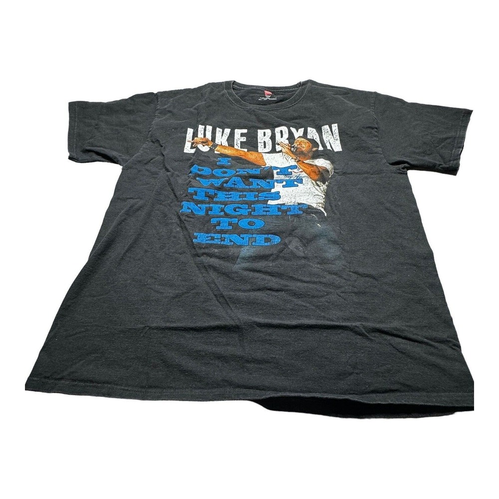 Hanes Luke Bryan‎ Adult T-Shirt Large I Don't Want This Night To End Tour Black